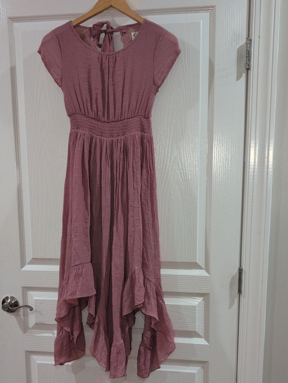 Joyfolie Dusty Mauve Hi-Low Ruffle Dress